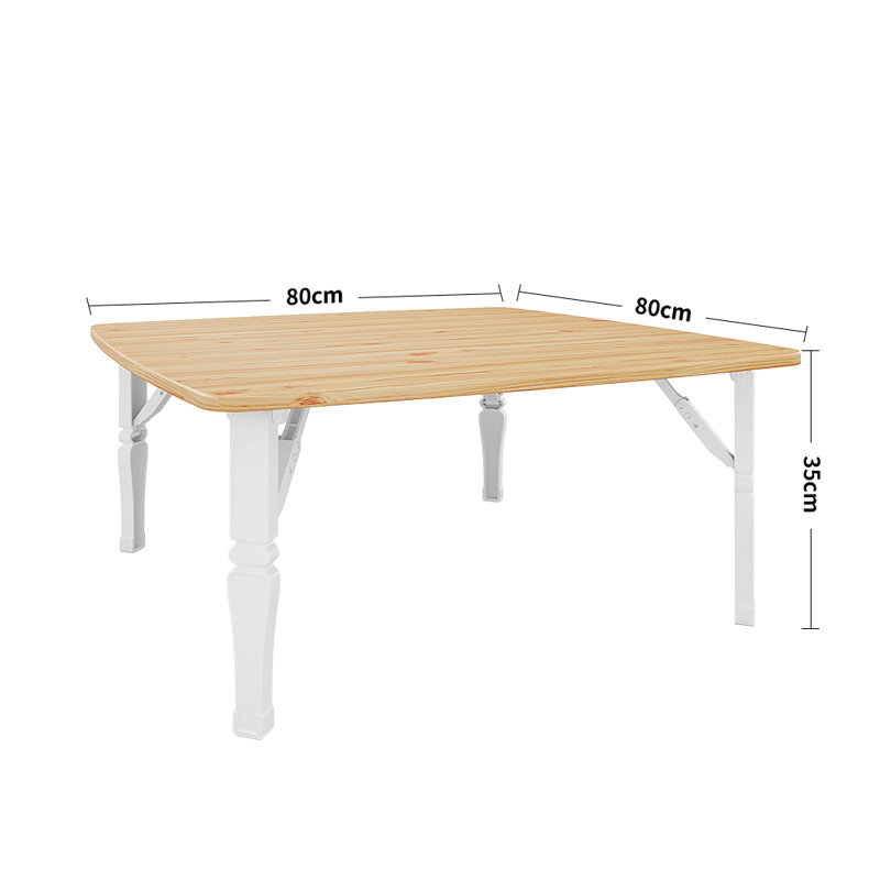 Arzuaga Dining Table, White, Natural, 35cm H x 80cm L x 80cm W