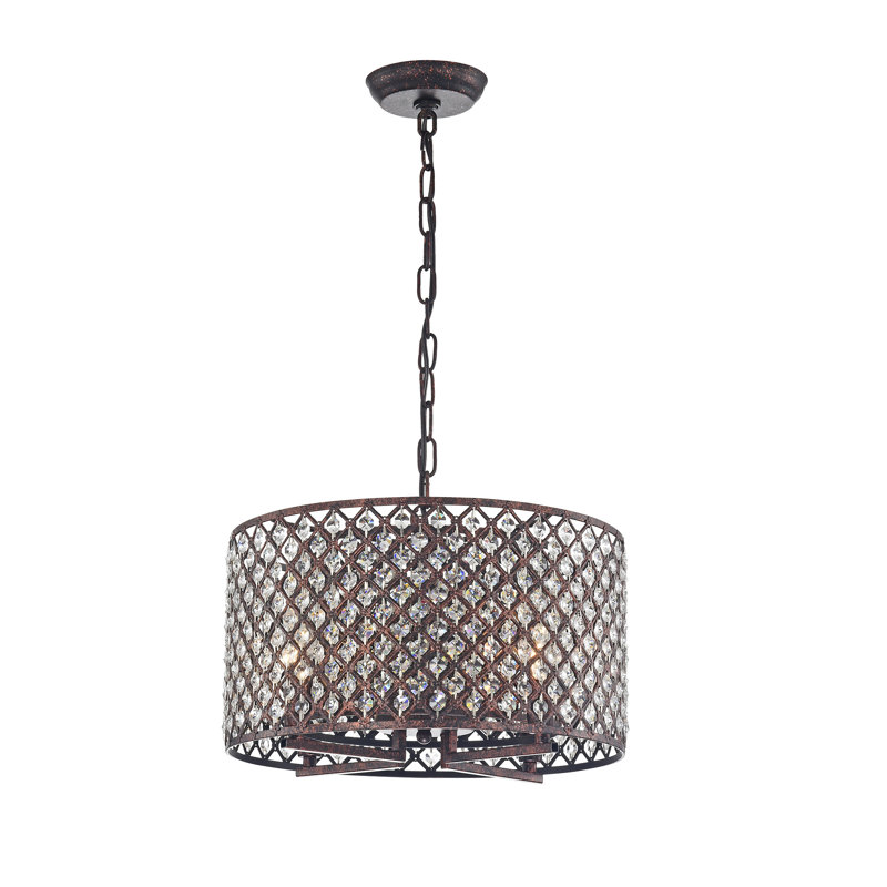 Luminaire suspendu tambour unique à 4 lumières