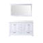 Meuble-lavabo blanc 60 po X P 22 po P, plateau en marbre de culture et Miroir-375757899