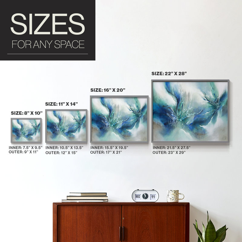 Allure Flickers II -Framed Print - Restickable, 22" H x 28" W, Grey