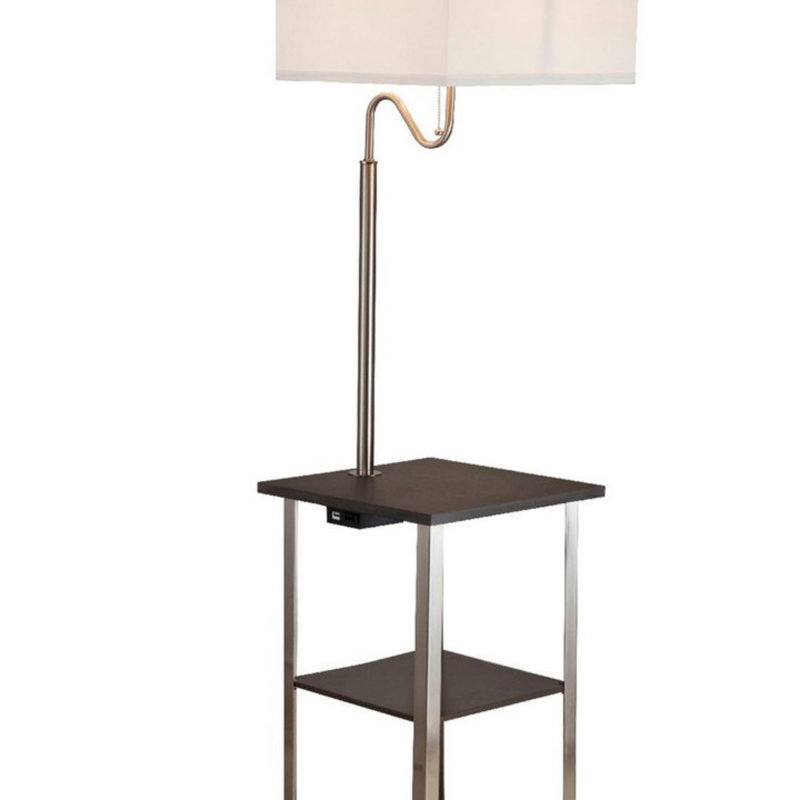 Lampe de table d'appoint carrée 58 "de haut" Dru "avec charge et port USB