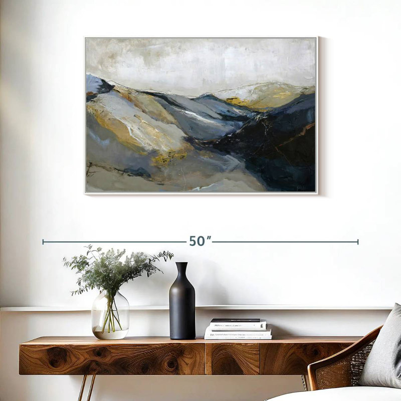 Out Line II, Cadre flottant blanc, 37 po x 25 po