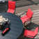 8 Person Patio Dining Set with 53" Round Metal Dining Table and 8 Stackable Textilene Chairs