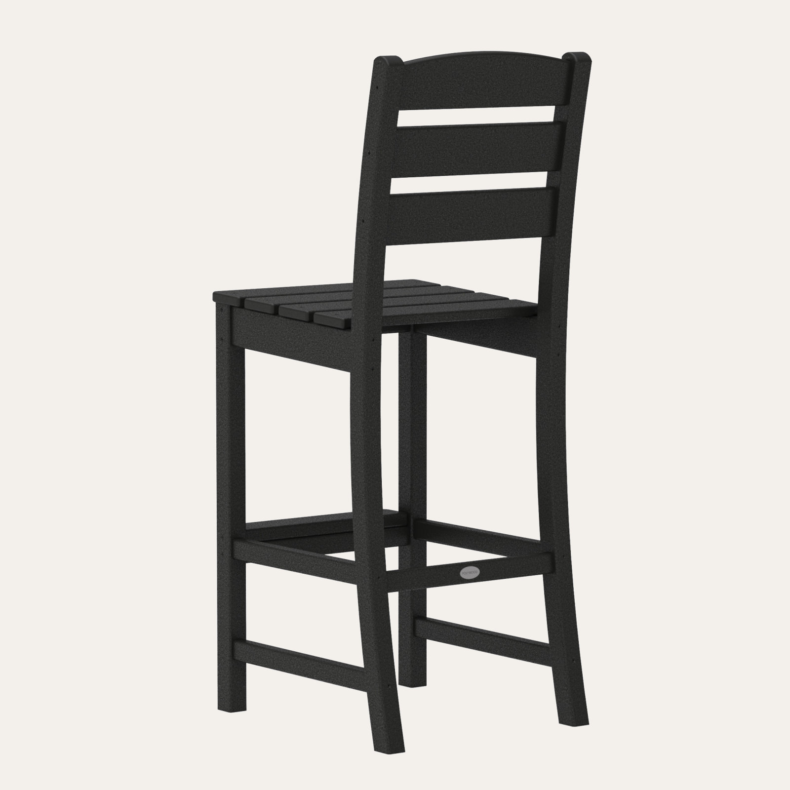 POLYWOOD® Lakeside Armless Patio Bar Stool, Black