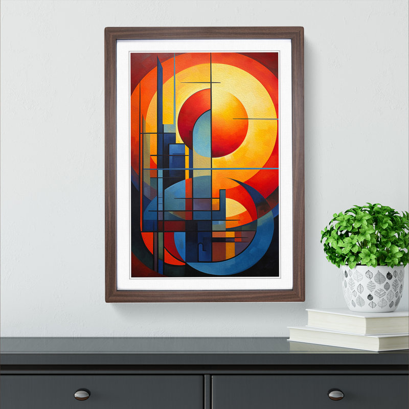 Single Picture Frame Print on Wood, Walnut Framed, 46cm H x 34cm W