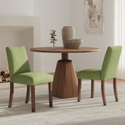 17.3'' Wide Modern Upholstered Fabric High Back Parsons Side Dining Chair with Solid Wood Legs