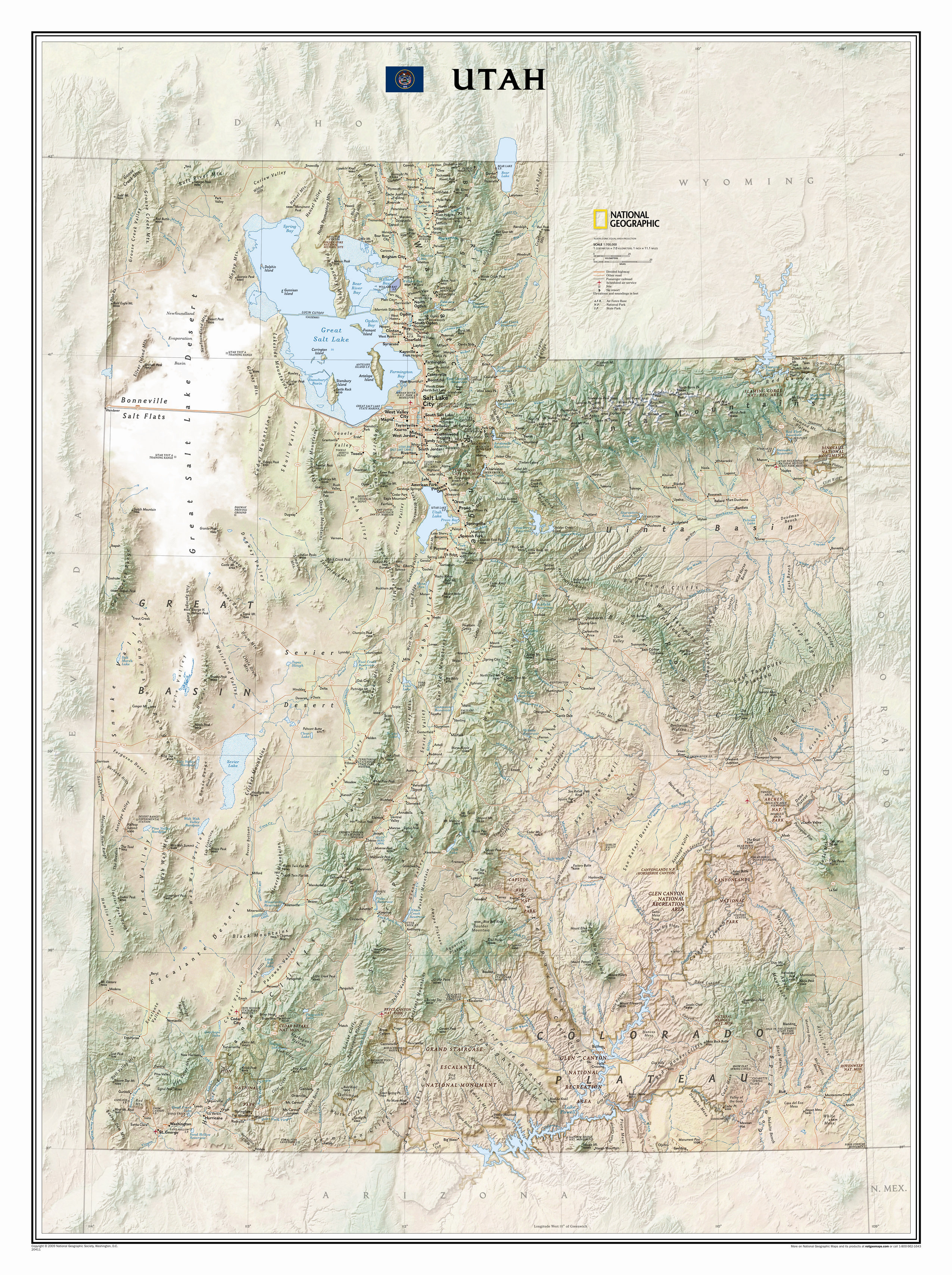 National Geographic Maps Utah State Wall Map Wayfair Utah State Wall Map 