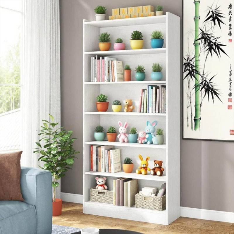 Bibliothèque de rangement avec portes et tablettes, organisateur pour la chambre à coucher du salon