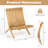Folding Patio Chair Teak Wood Outdoor Lounge Chair w/ Slatted Seat & Backrest