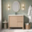 Meuble-lavabo simple autoportant de style ferme moderne de 91 cm (36 po) avec comptoir, robinet et drain, pieds droits apparents