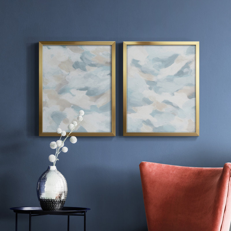Sky Sweep I - impression 2 pièces, H 16 po x l 38 po x P 1,5 po, Papier avec cadre doré