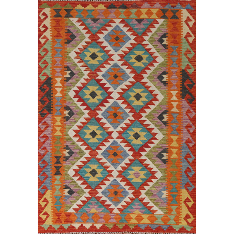 Reversible Wool Kilim Oriental Rug 4x6