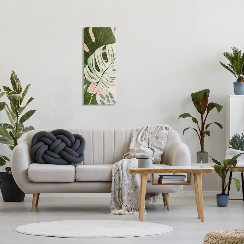«Tropical Monstera Leaf Shapes» par Ziwei Li, L 13 po x H 30 po x P 1,5 po, Toile tendue