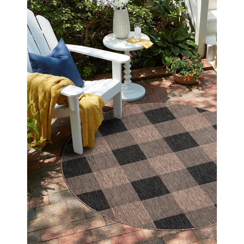 Tapis intérieur / extérieur Borrego , Rond 3 pi 3 po