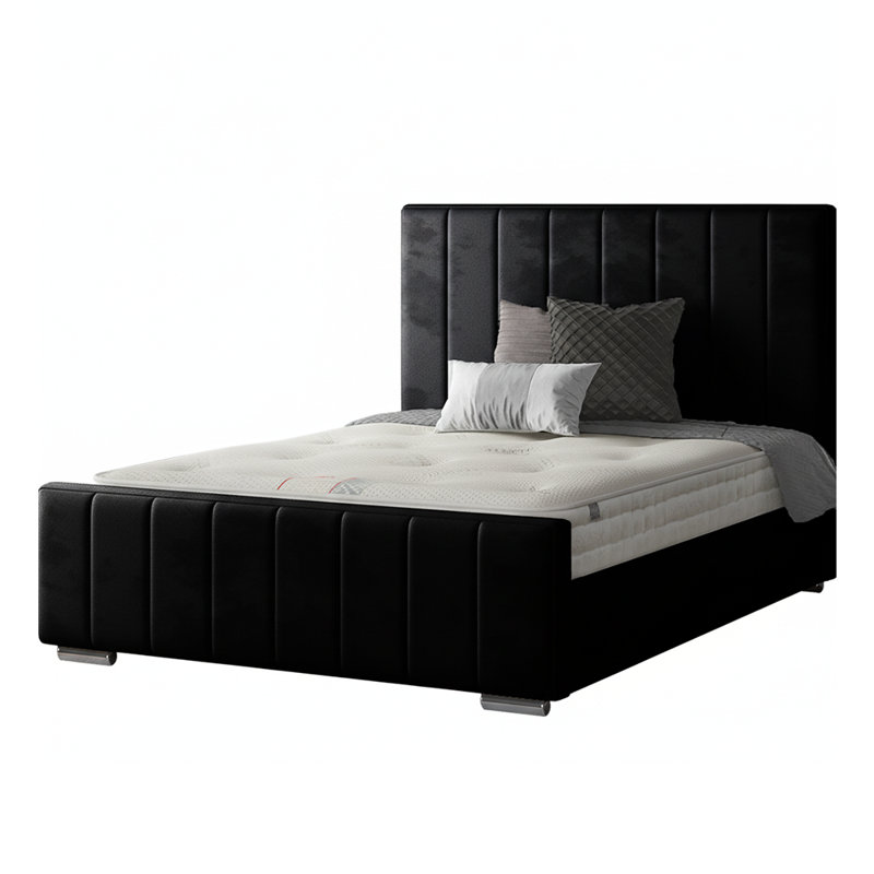 Jesse Upholstered Bed, Single (3'), Black