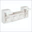 Banc de rangement tout-en-un avec coussin, tiroirs et tablettes ouvertes - blanc-129894806
