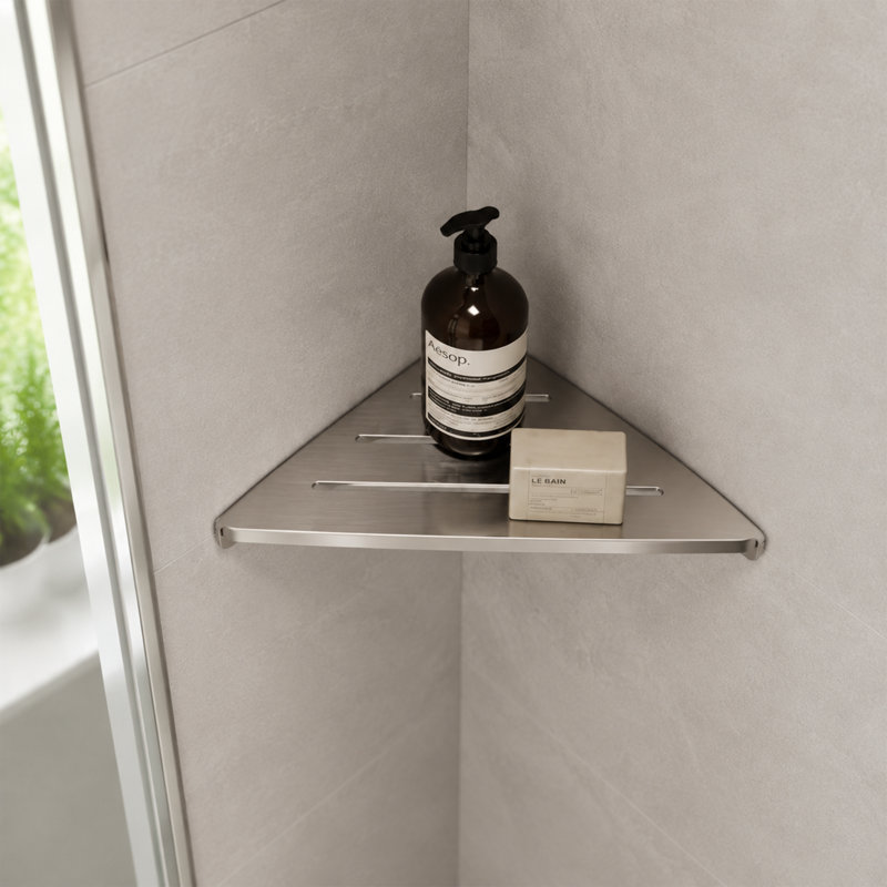 Tablette de douche Melvonia, Nickel brossé