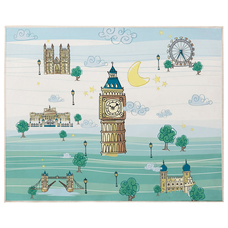 Aramis 90cm L Cotton Playmat, Blue/Green