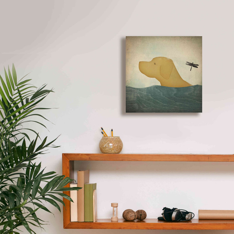 «Yellow Dog Swim» par Ryan Fowler, H 12 po x l 12 po x P 0,75 po