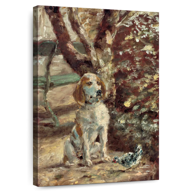Brampt le chien de l'artiste Fleche 1881, H 30 po x l 20 po