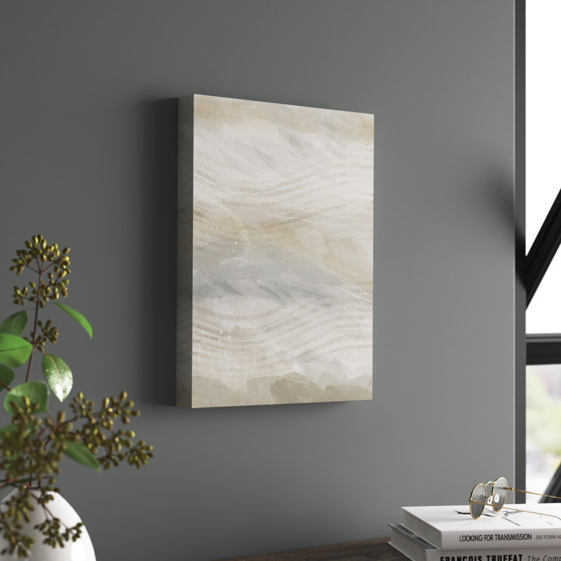 «Wautoma Abstract Neutral CXLVI» par ChiChi Decor, reproduction d'art sur toile tendue, H 16 po x l 12 po x P 1,5 po
