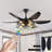 52" Modern Black Ceiling Fan With Light