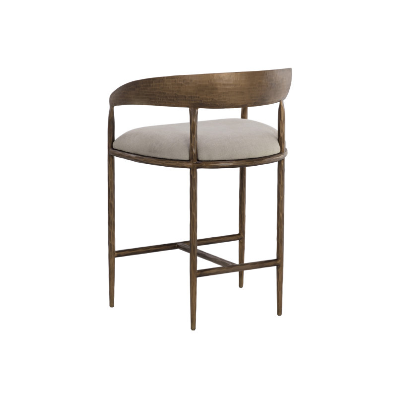 Upholstered Stool with Metal Frame
