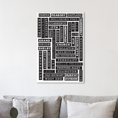 Nashville 1 Piece Wrapped Canvas Wall Art