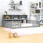 Lit en bois avec tablettes de rangement et garde-corps-691926100-691926102