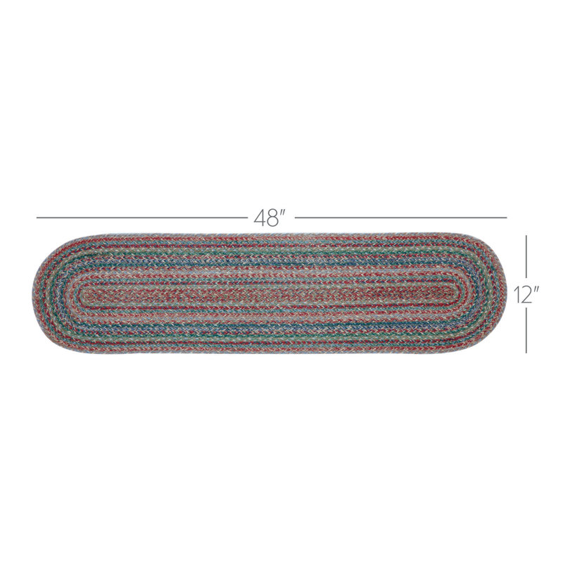Milija Jute Oval Runner 8X24, 48" L x 12" W, Green