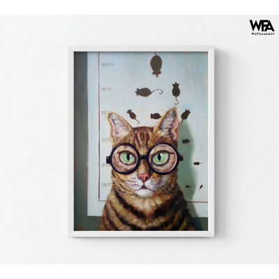 Ophthalmology Office Waiting Room Decor, Optometry Decor Idea, Eye Clinic Wall Art, Optometry Office Art, Cat Wearing Glasses