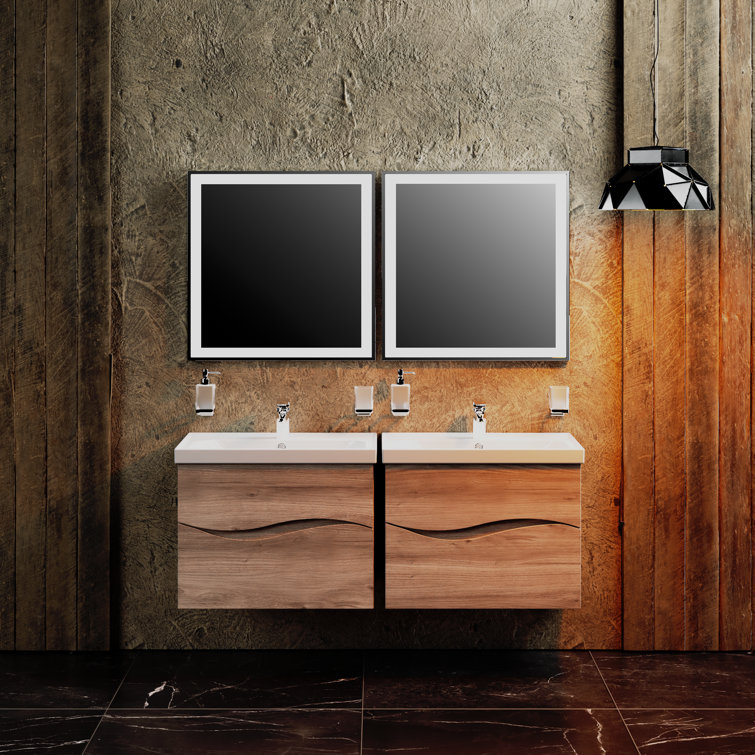 Meuble-Lavabo Mural 48po Noyer avec Comptor de Quartz d'ngénere