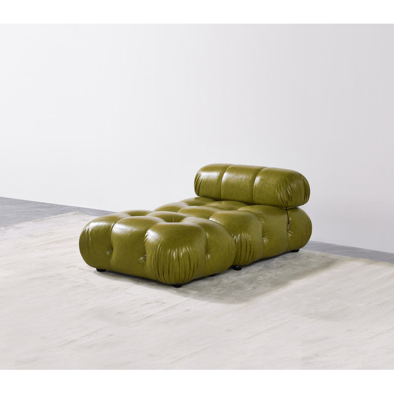 Adena Faux Leather Accent Chair, Green Faux Leather