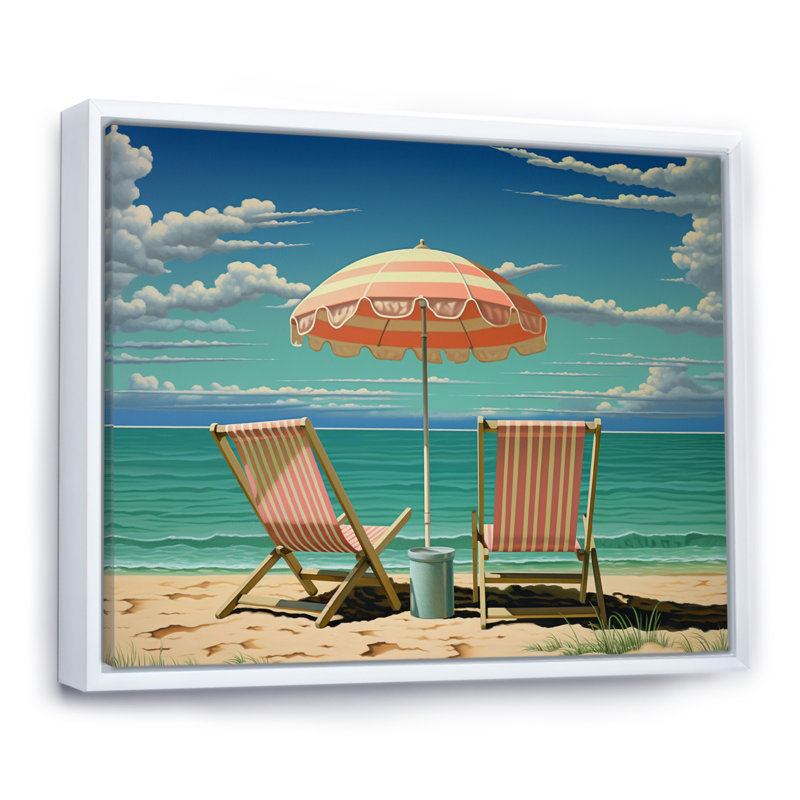 Rehobeth sur impression sur toile, H 24 po x l 32 po x P 1 po, Cadre flottant blanc