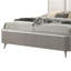 Ensemble de chambre pour grand lit, gris clair, argent, blanc, bois chromé, ensemble de 2 pièces avec table de chevet-131013488