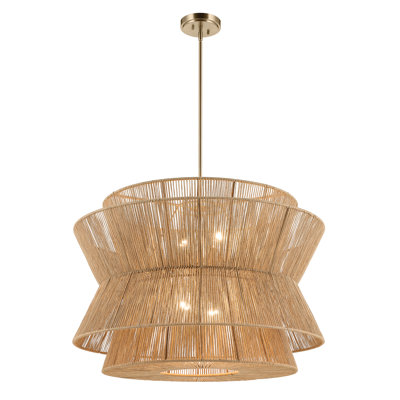 36" 4-Light Pendant with Jute Shade