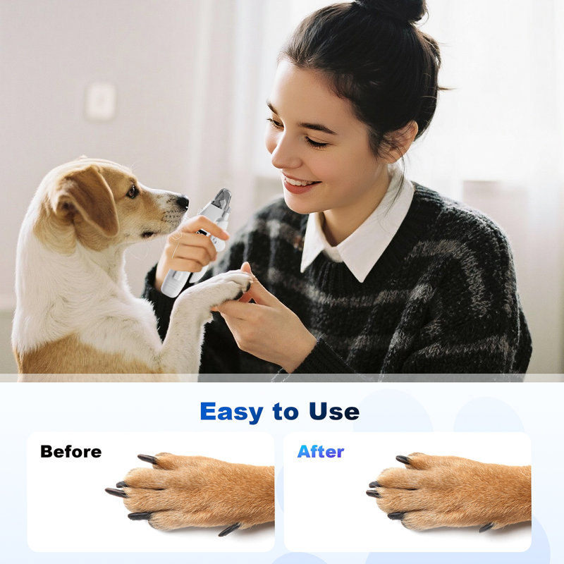 Tondeuse et meuleuse 2 en 1 pour chien et chat avec écran à DEL