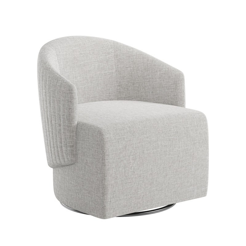 Fauteuil demi-tonneau pivotant Suhaylah, Polyester gris clair