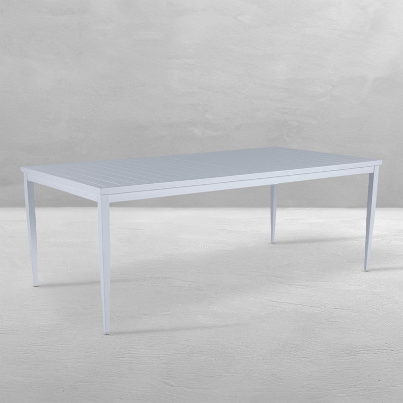Brookings Wrought Aluminum Dining Table, Chalk