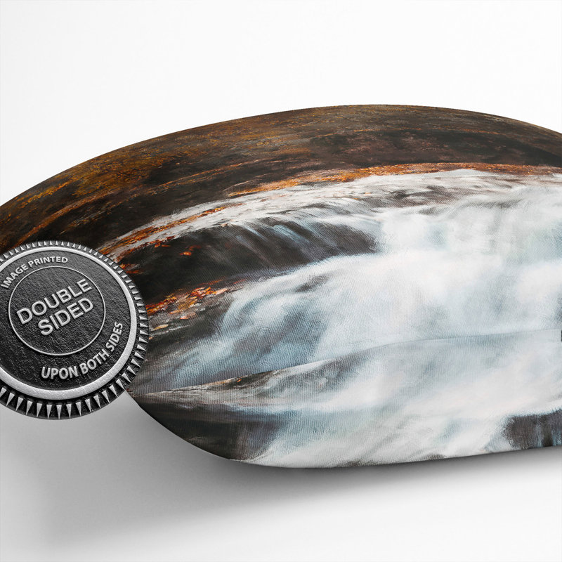 Forest Stream Vol.5 Painting Scatter Cushion, 40cm H x 40cm W x 15cm D, Black, Grey, Brown