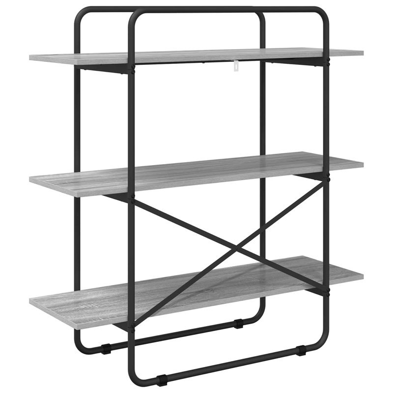 100 cm W Galvanised Steel Bookcase, 105 cm H x 100 cm W x 35 cm D x, Grey Sonoma