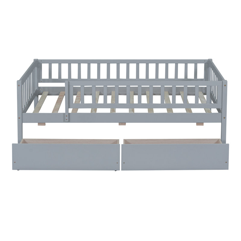 Hanon Kids Daybed with Drawers, Gray, Twin