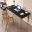 Bureau rectangulaire en bois massif noir avec 2 tiroirs Burlywood-158492580