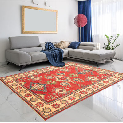 Radvilas One-of-a-Kind 6'5" X 9'9" New Age Wool Area Rug in Red