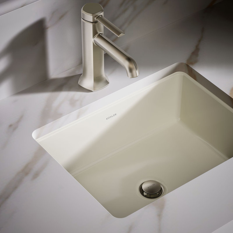 Under-Mount Bathroom Sink, Biscuit