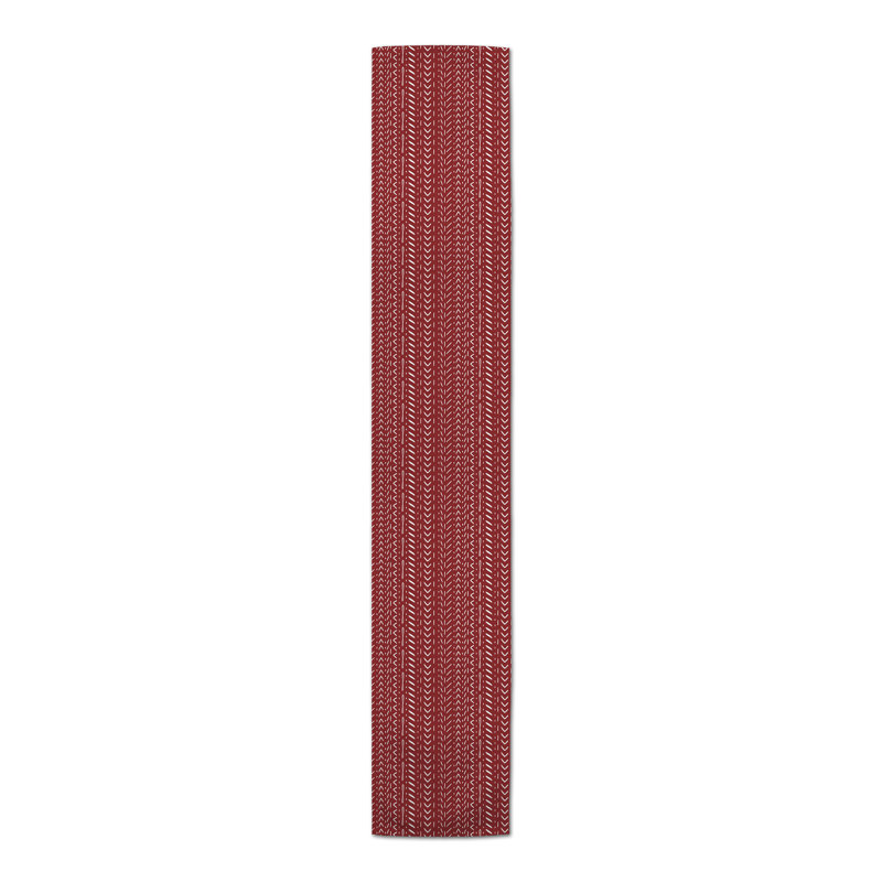 Foltz Striped Table Runner, Red, 72" x 16"