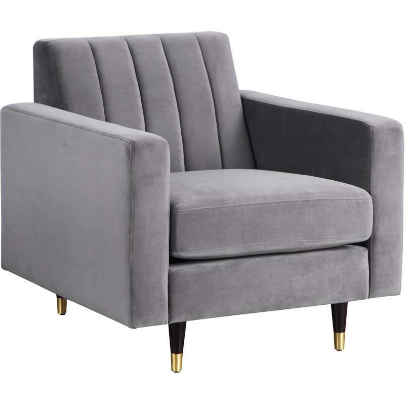 Conn Velvet Armchair, Gray Velvet