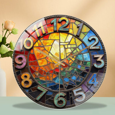 Horloge murale en verre coloré coloré 12 pi
