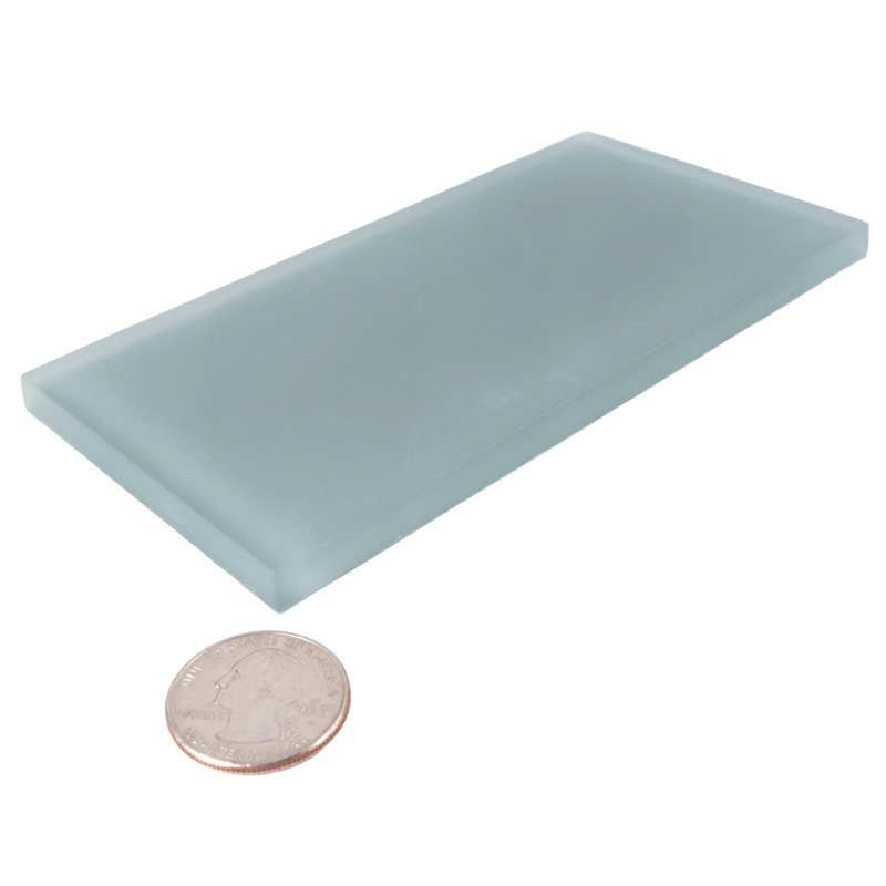 3"X 6" Matte Finished Glass Subway Tile, Glacier Gray