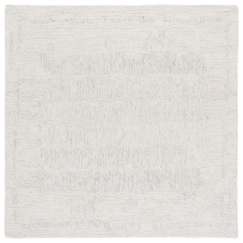 Ebony 227 Area Rug In Ivory / Grey, Square 6'